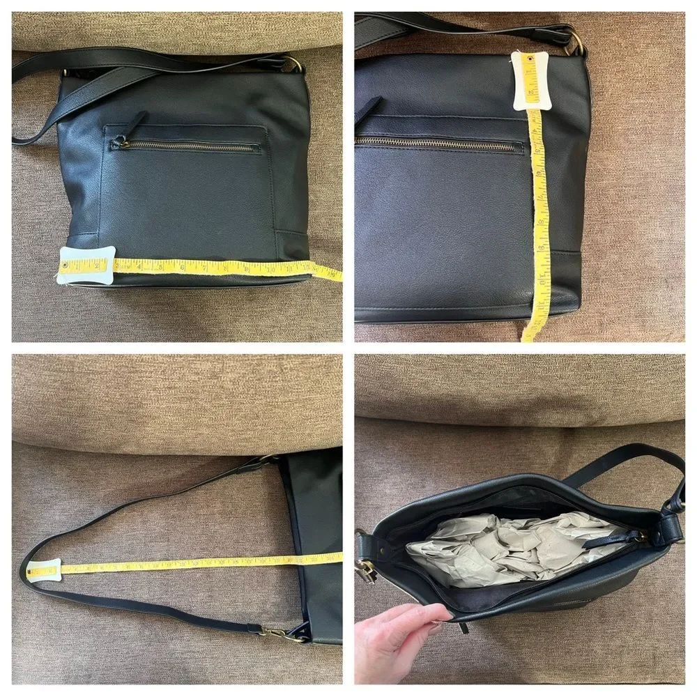 New Style & Co Hudsonn Convertible Hobo Bag in Black